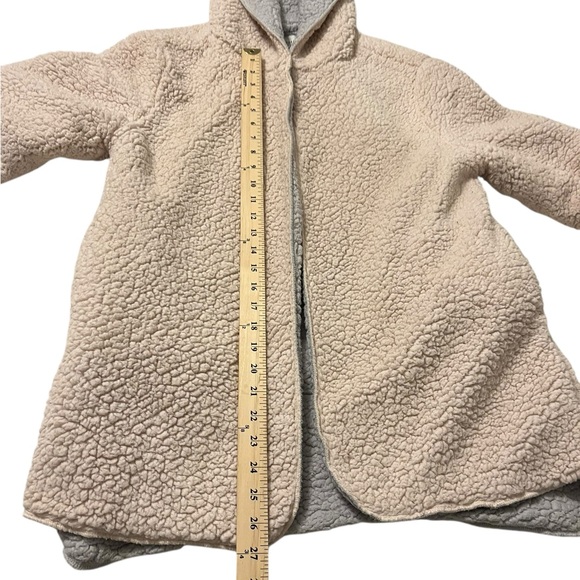Urban Outfitters Casey Sherpa Hooded Teddy Jacket XS/S Ivory & Gray Runs bigger - Picture 7 of 9